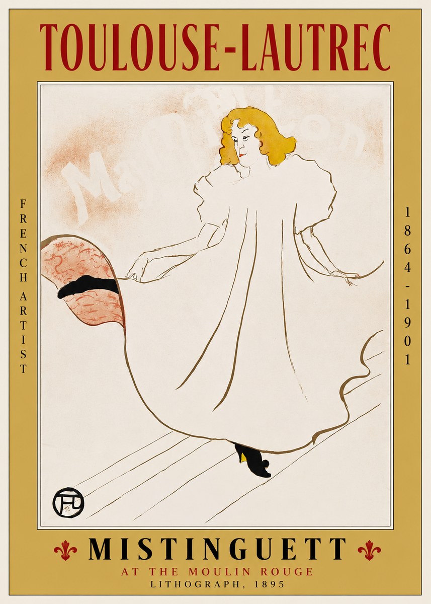 Toulouse-Lautrec Mistinguett at the Moulin Rouge No2 - Plakát