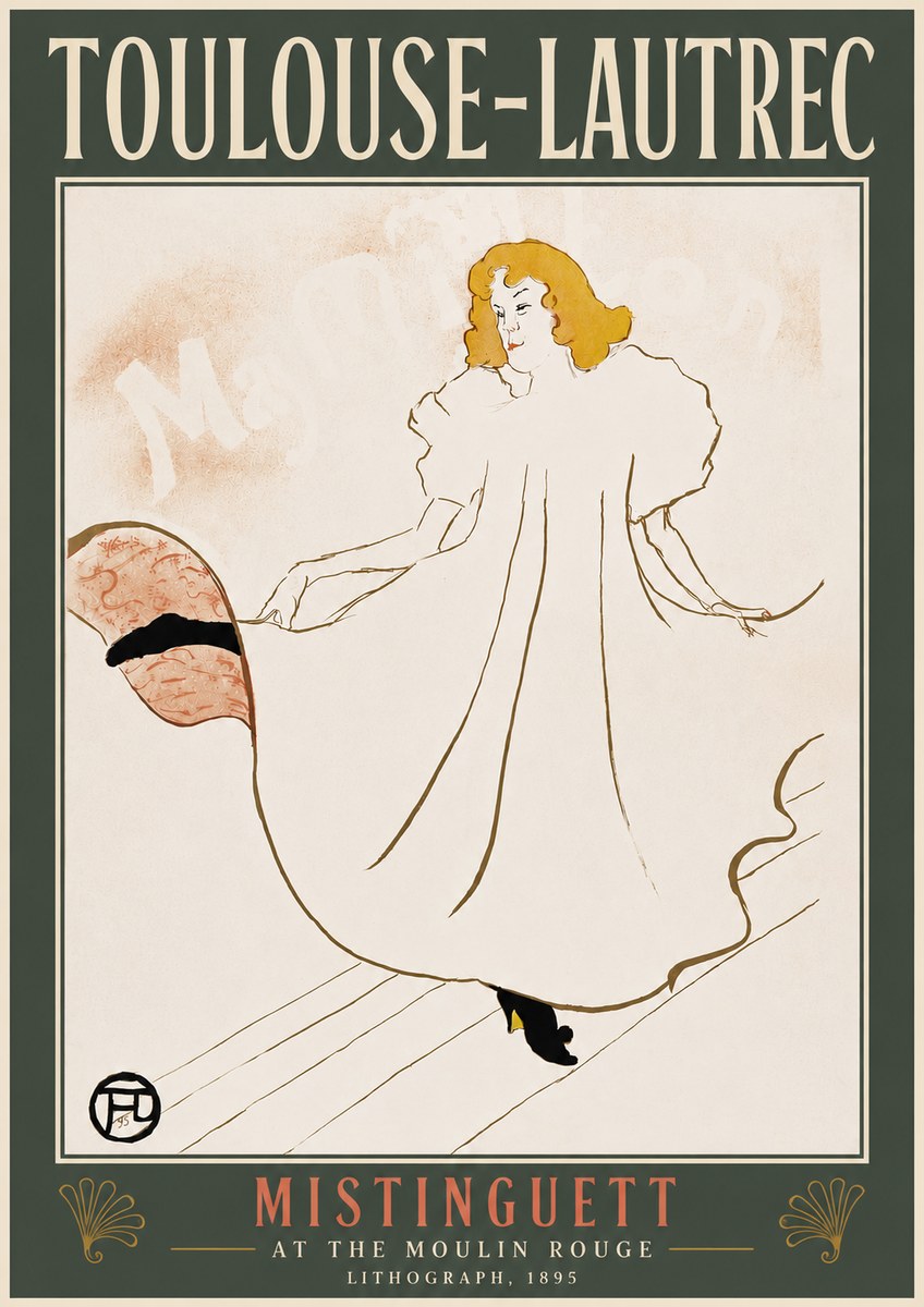 Toulouse-Lautrec Mistinguett at the Moulin Rouge No4 - Plakát