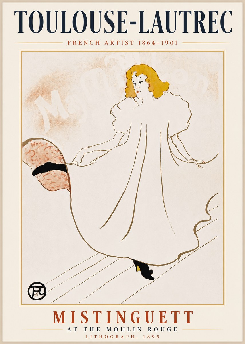 Toulouse-Lautrec Mistinguett at the Moulin Rouge No5 - Plakát