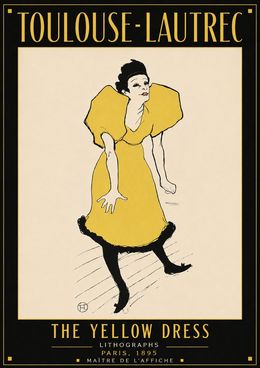 Toulouse-Lautrec The Yellow Dress No4 - Plakát