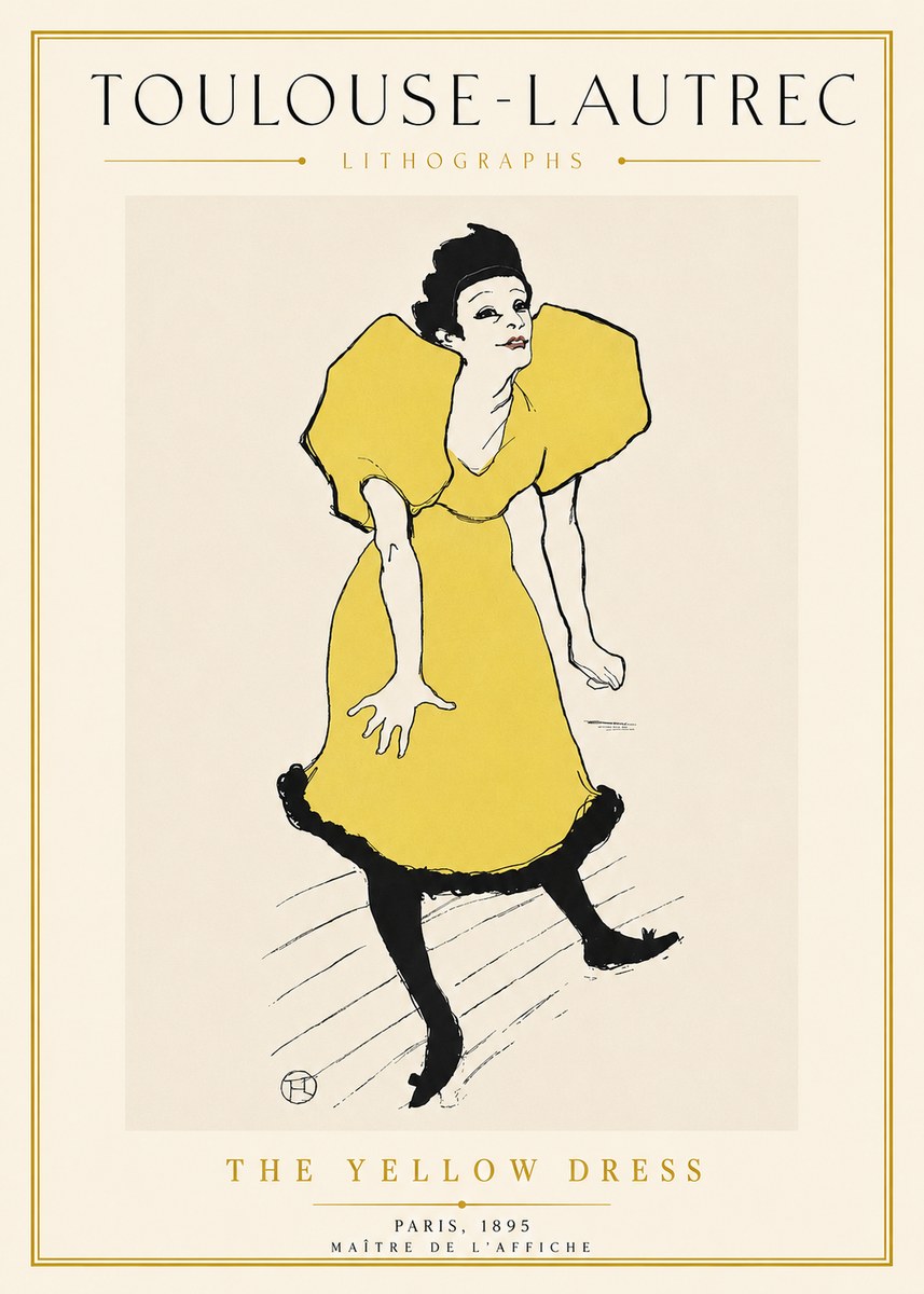 Toulouse-Lautrec The Yellow Dress No5 - Plakát