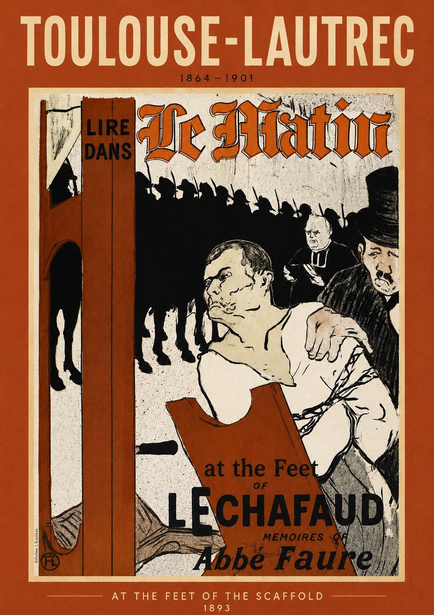 Toulouse-Lautrec At the Feet of the Scaffold Memoirs of Abbé Faure No3 - Plakát