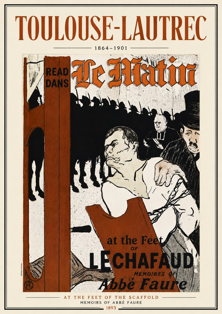 Toulouse-Lautrec At the Feet of the Scaffold Memoirs of Abbé Faure No5 - Plakát