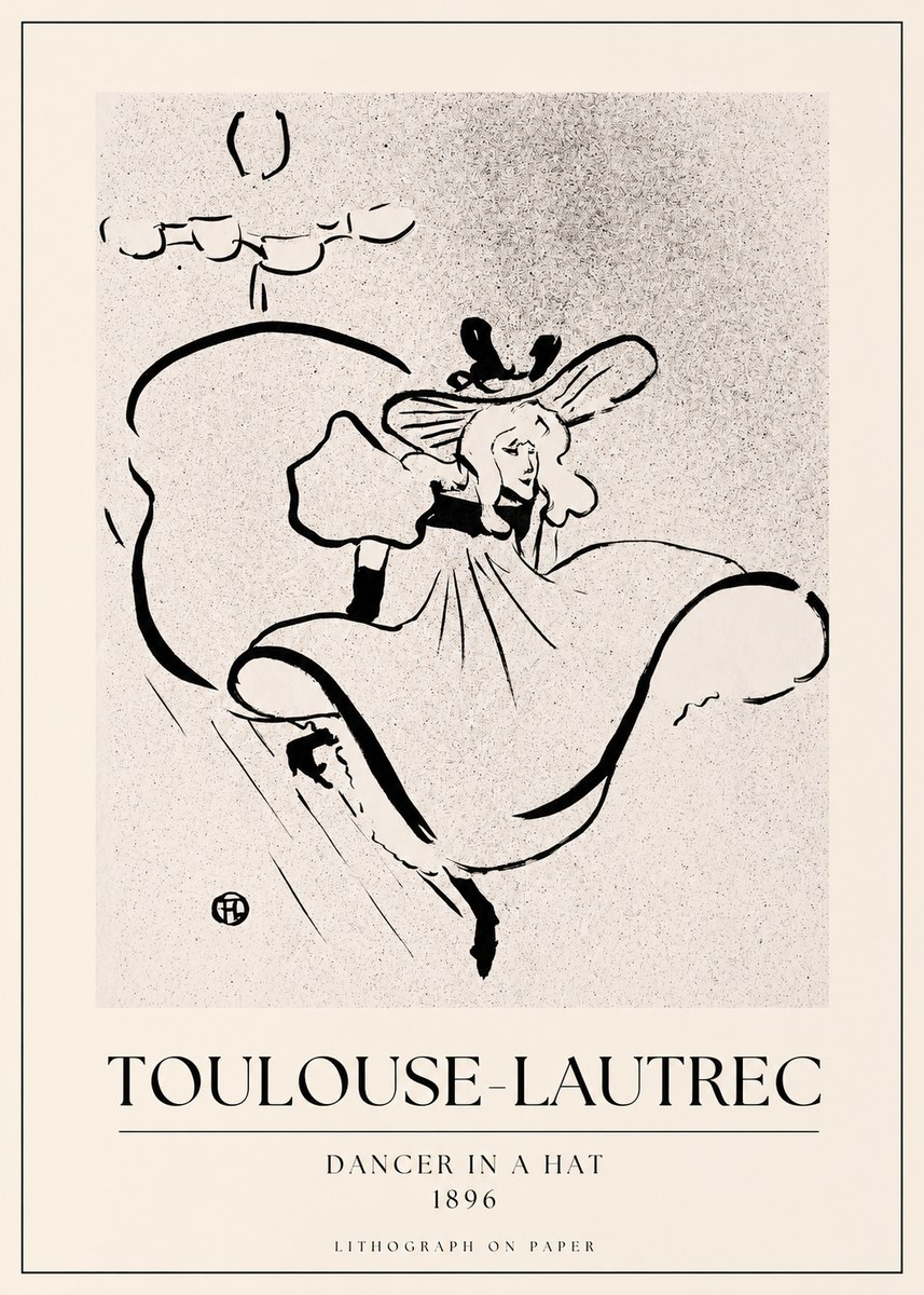 Toulouse-Lautrec Dancer in a Hat No1 - Plakát