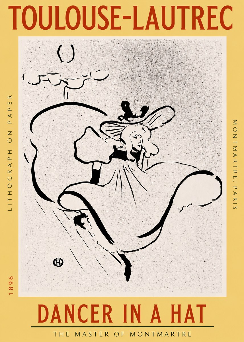 Toulouse-Lautrec Dancer in a Hat No2 - Plakát