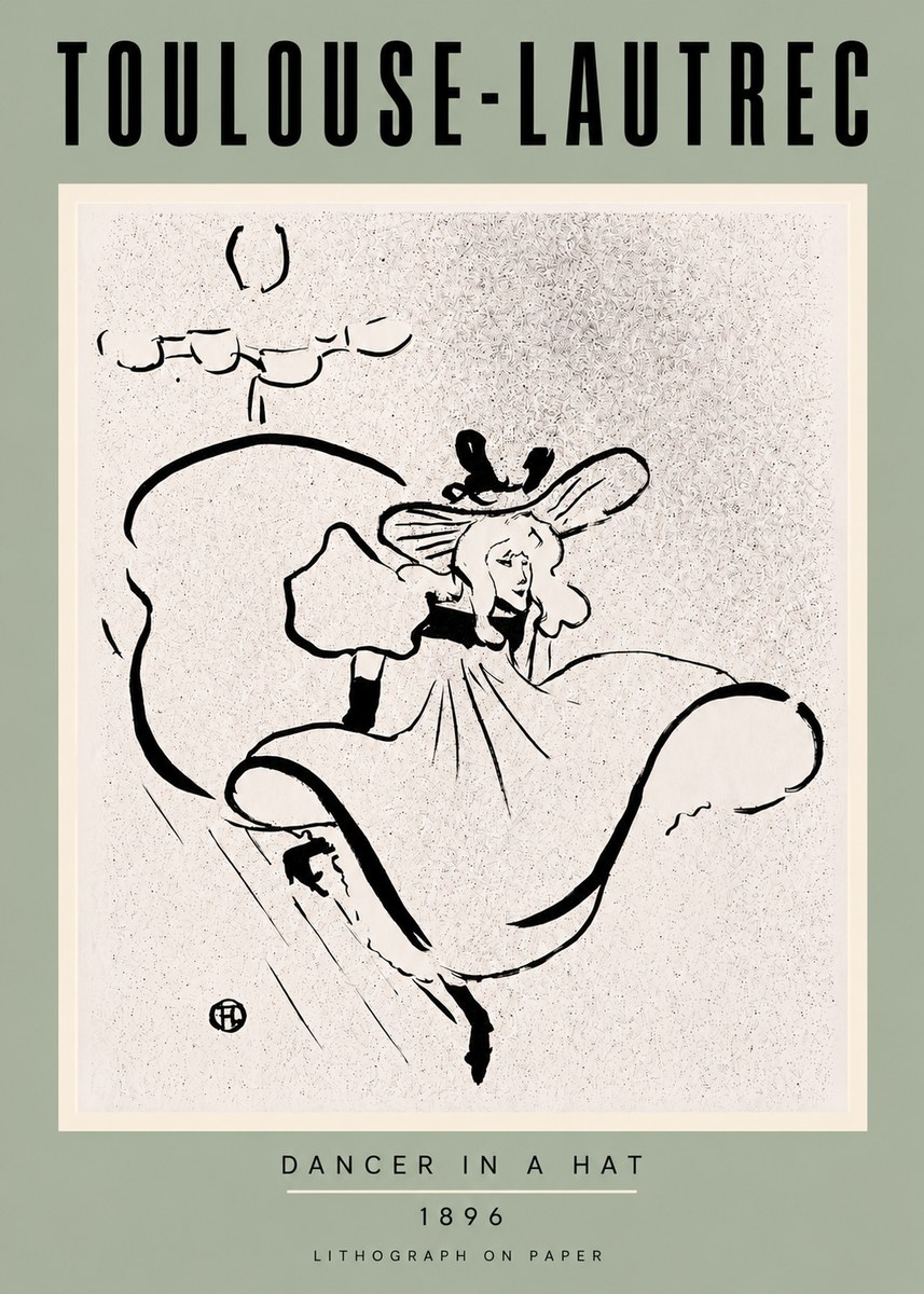 Toulouse-Lautrec Dancer in a Hat No3 - Plakát