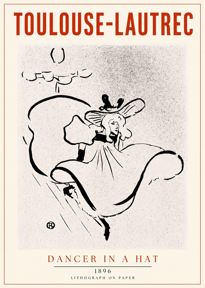 Toulouse-Lautrec Dancer in a Hat No4 - Plakát