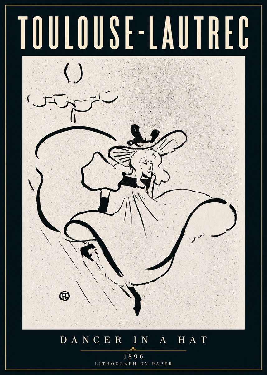 Toulouse-Lautrec Dancer in a Hat No5 - Plakát