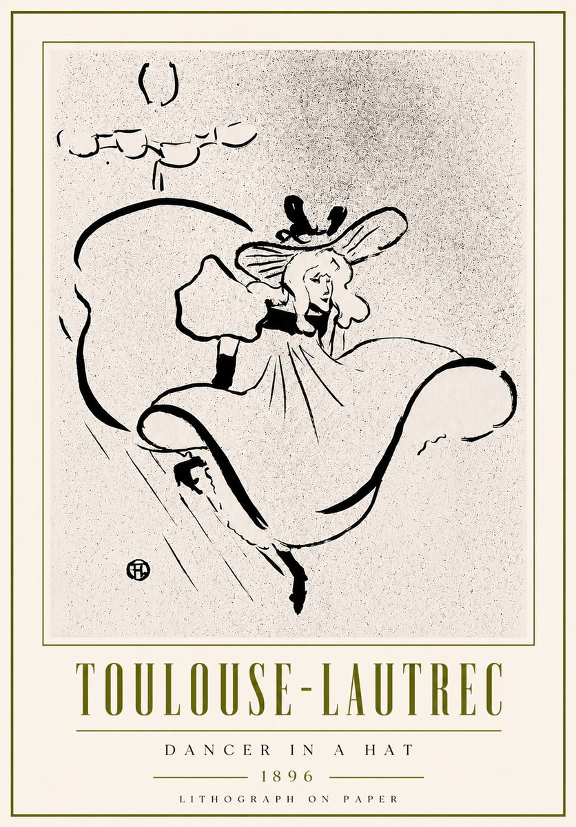 Toulouse-Lautrec Dancer in a Hat No6 - Plakát