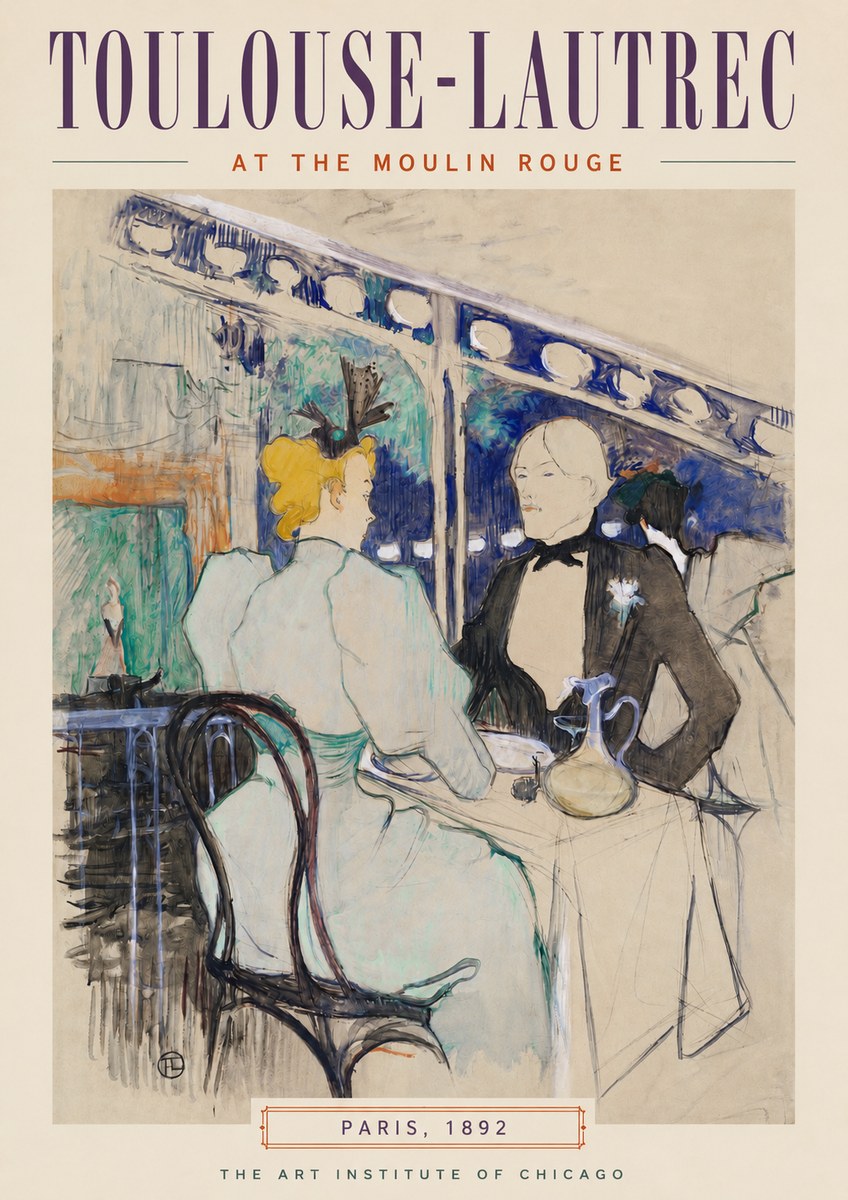 Toulouse-Lautrec At the Moulin Rouge XI No3 - Plakát