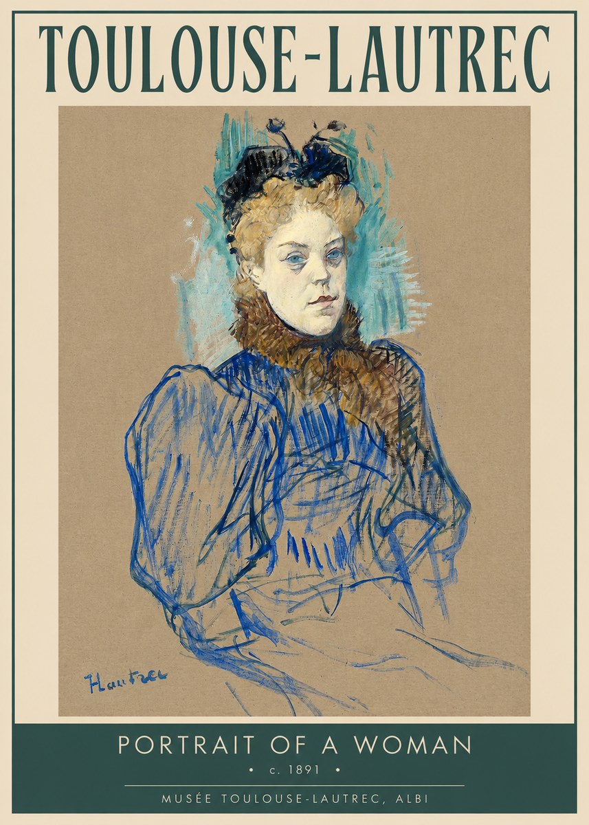 Toulouse-Lautrec Portrait of a Woman II No2 - Plakát