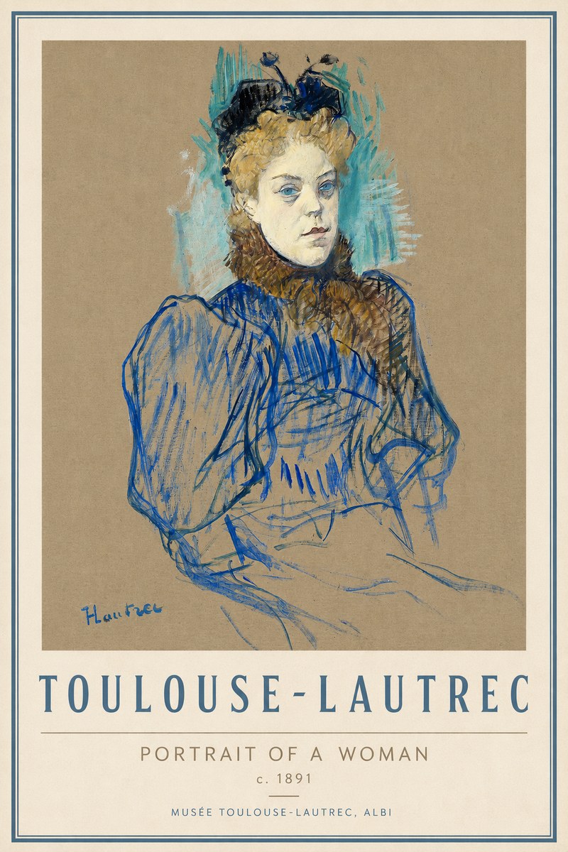Toulouse-Lautrec Portrait of a Woman II No3 - Plakát