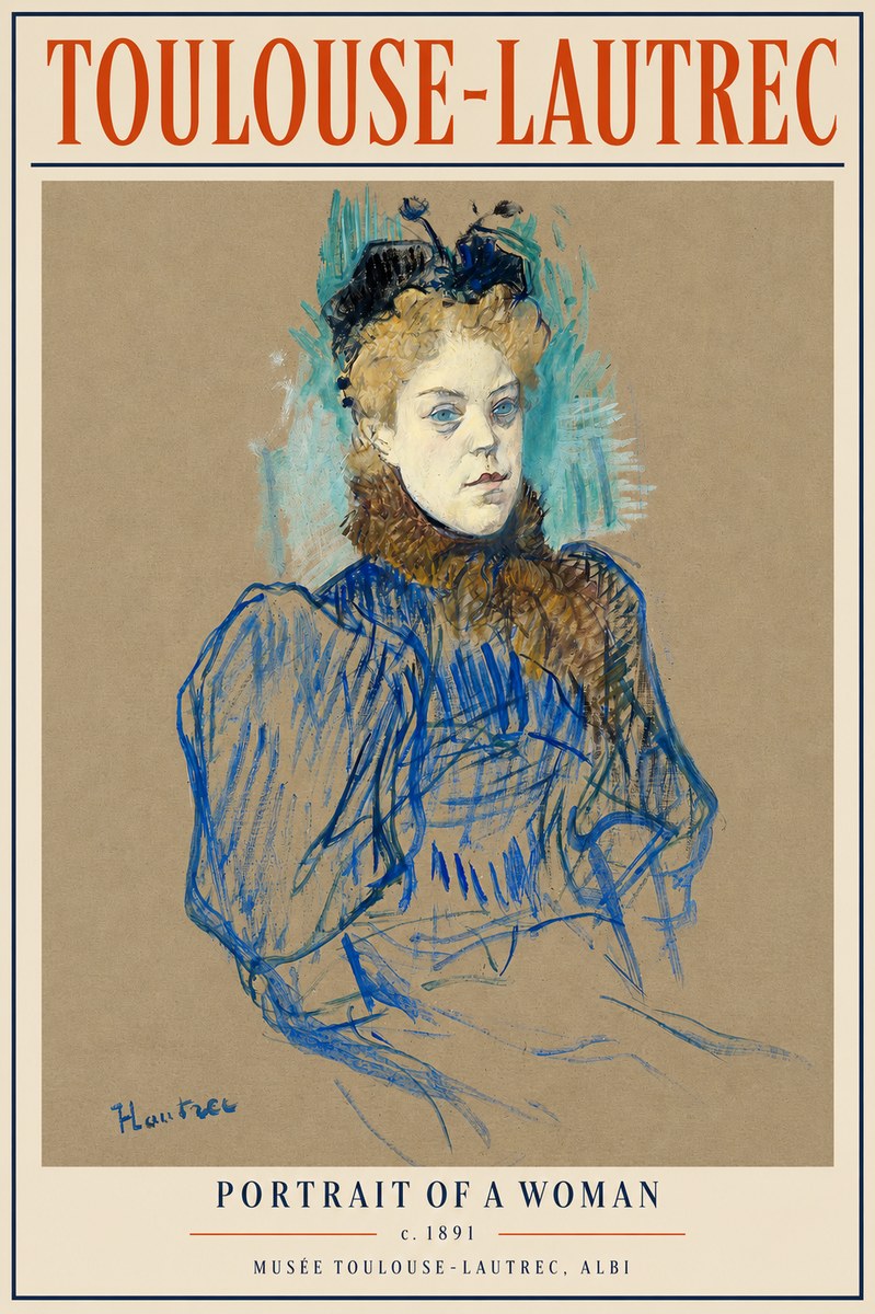 Toulouse-Lautrec Portrait of a Woman II No5 - Plakát