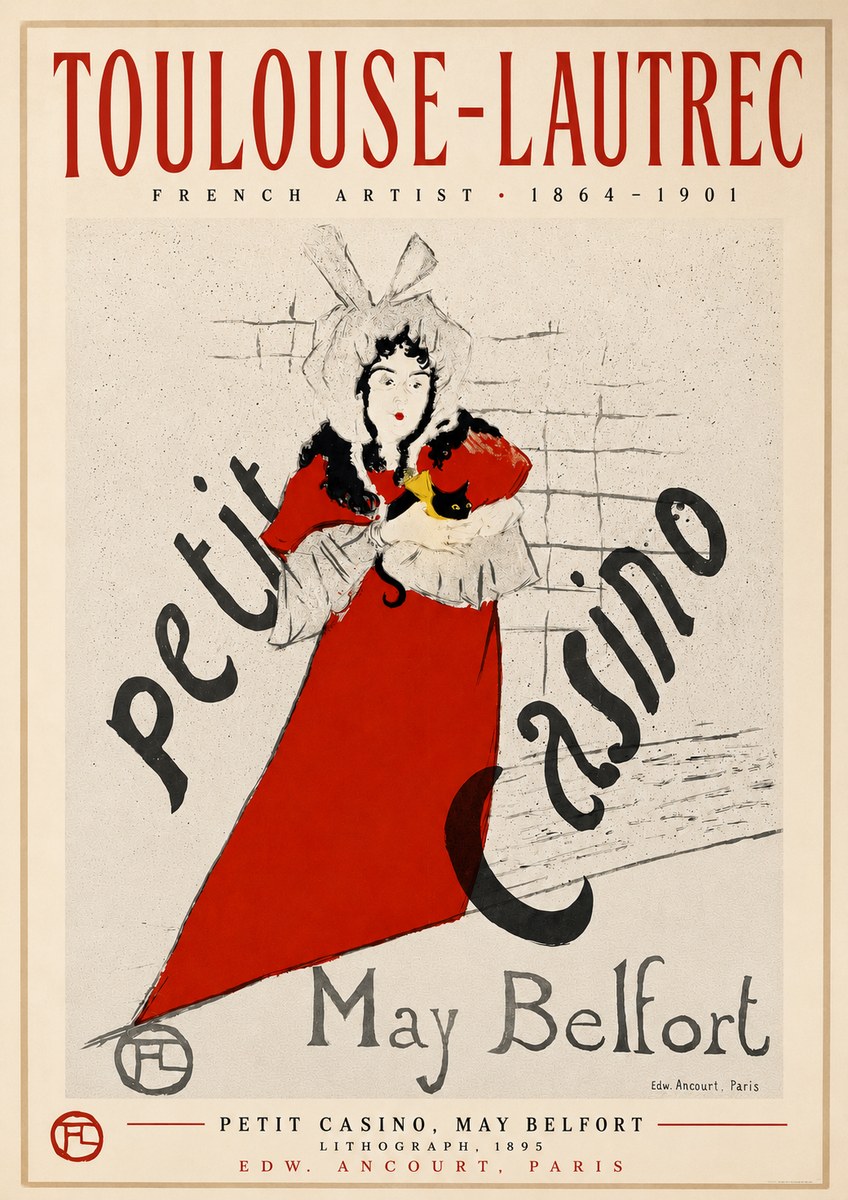Toulouse-Lautrec Petit Casino, May Belfort No3 - Plakát