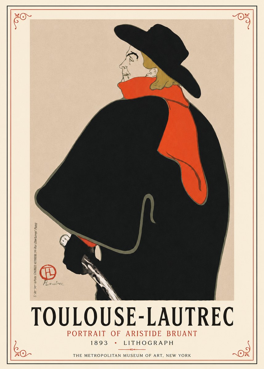 Toulouse-Lautrec Portrait of Aristide Bruant No3 - Plakát