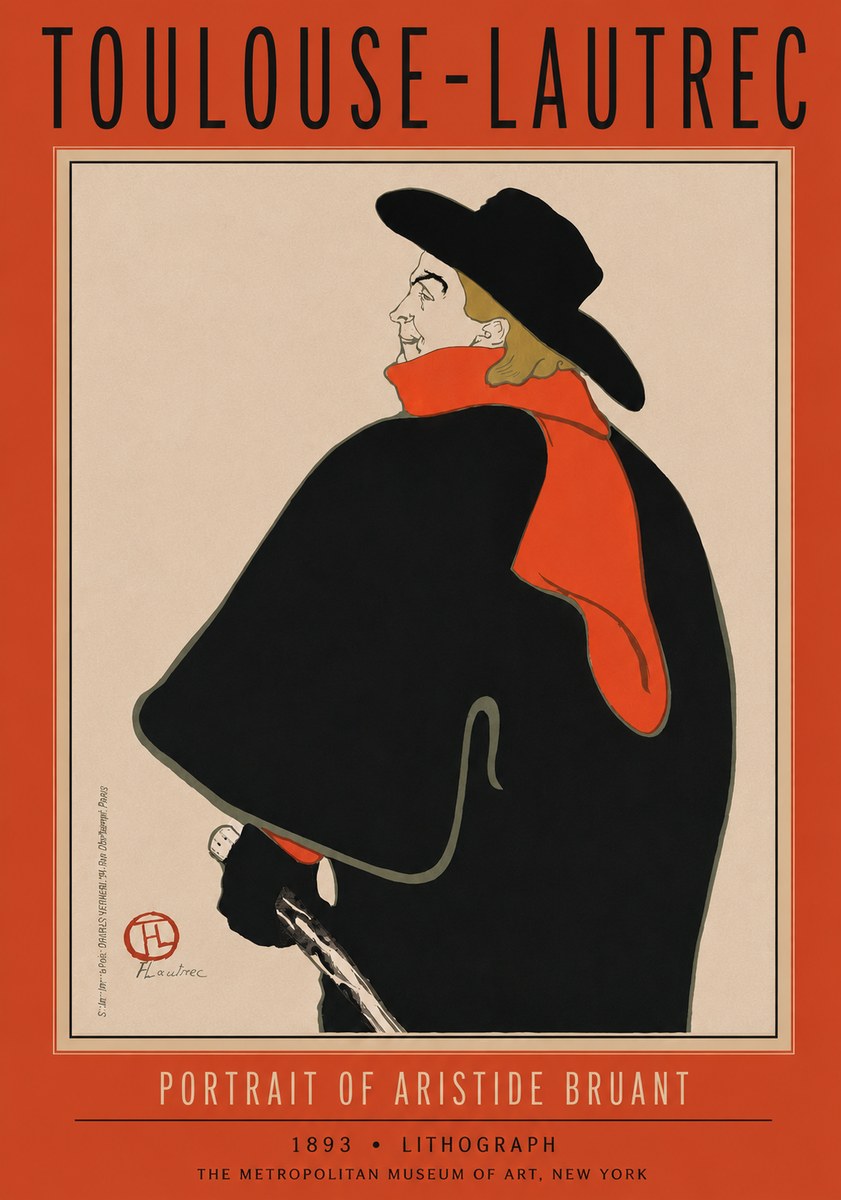 Toulouse-Lautrec Portrait of Aristide Bruant No5 - Plakát