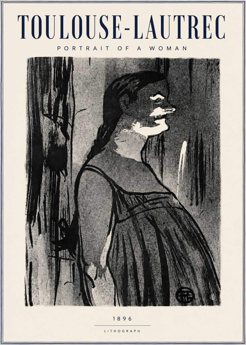 Toulouse-Lautrec Portrait of a Woman III No3 - Plakát