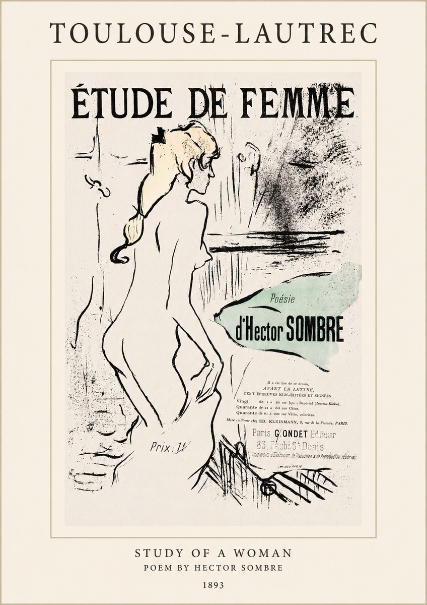 Toulouse-Lautrec Étude De Femme No1 - Plakát