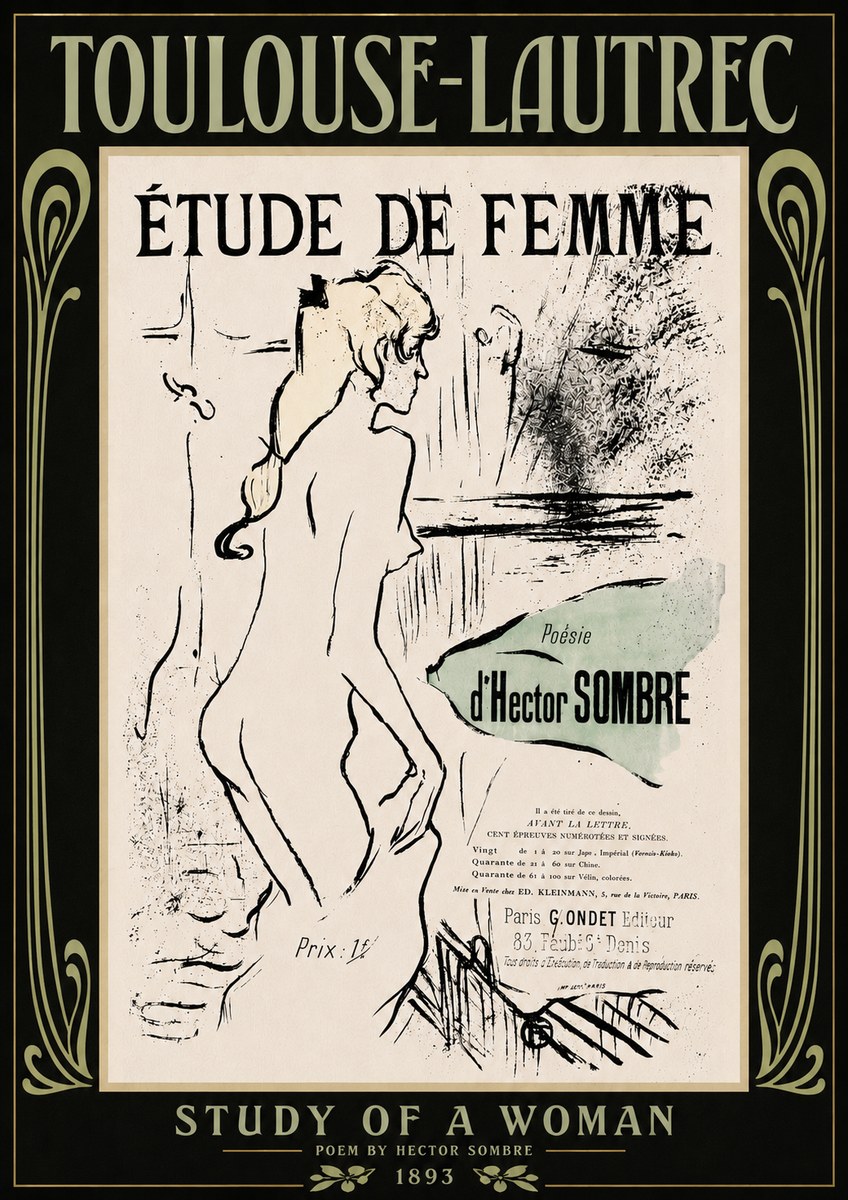 Toulouse-Lautrec Étude De Femme No6 - Plakát