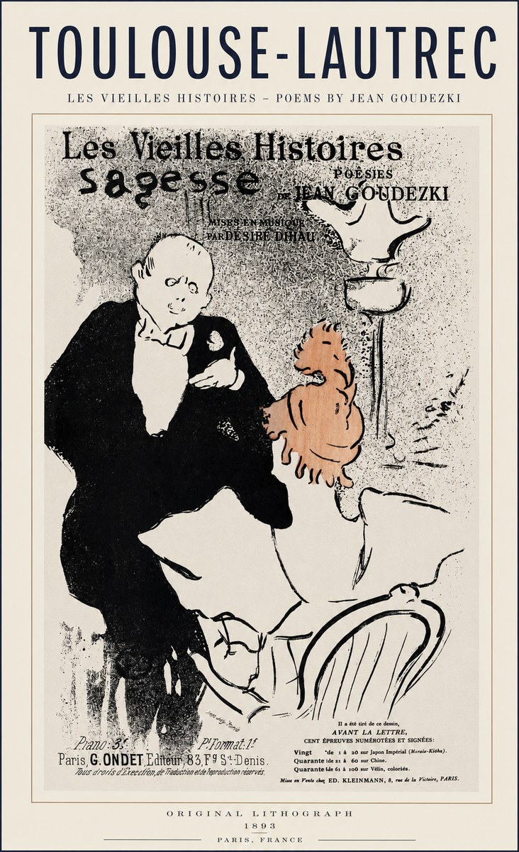 Toulouse-Lautrec Les Vieilles Histoires - Poésies Sagesse Jean Goudezki No1 - Plakát