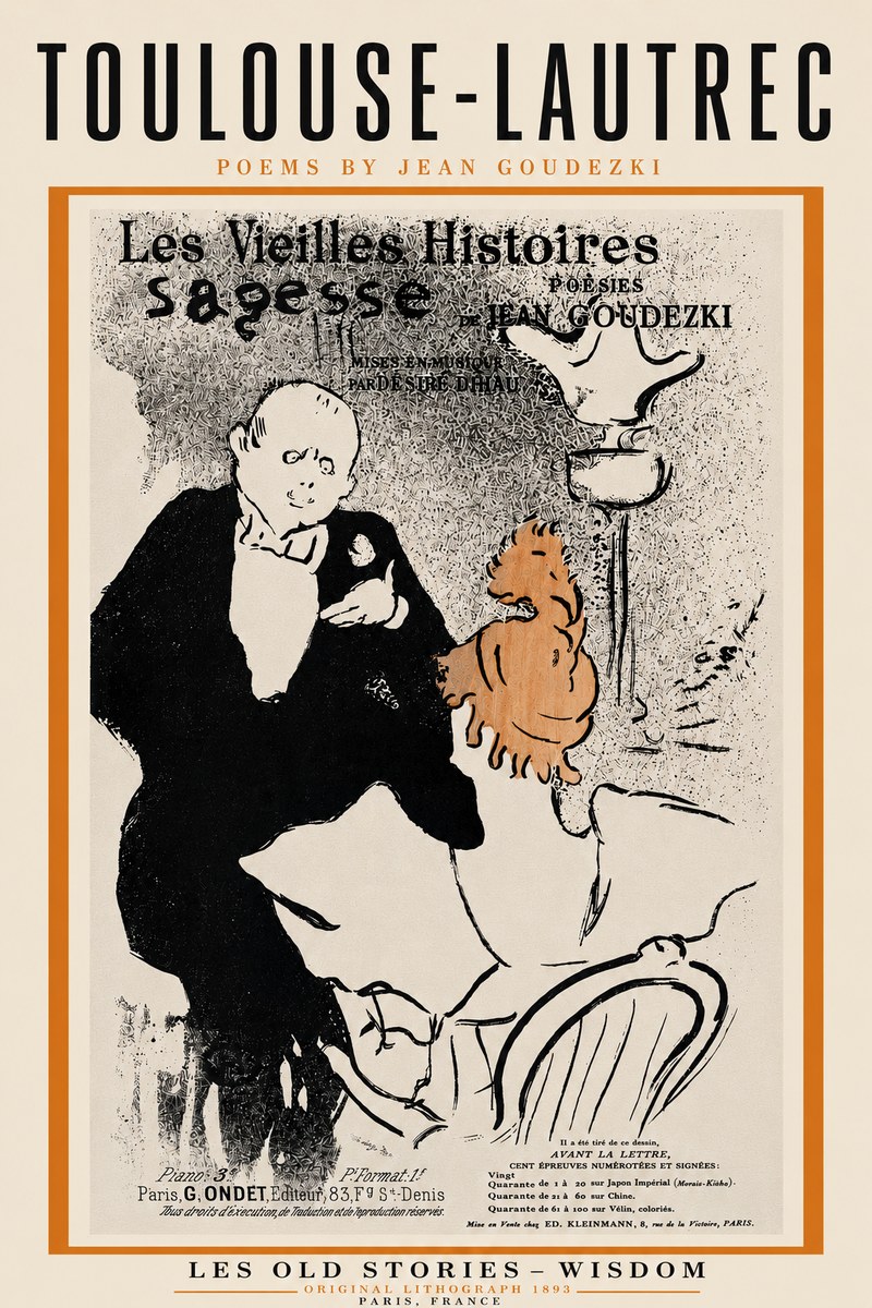 Toulouse-Lautrec Les Vieilles Histoires - Poésies Sagesse Jean Goudezki No4 - Plakát