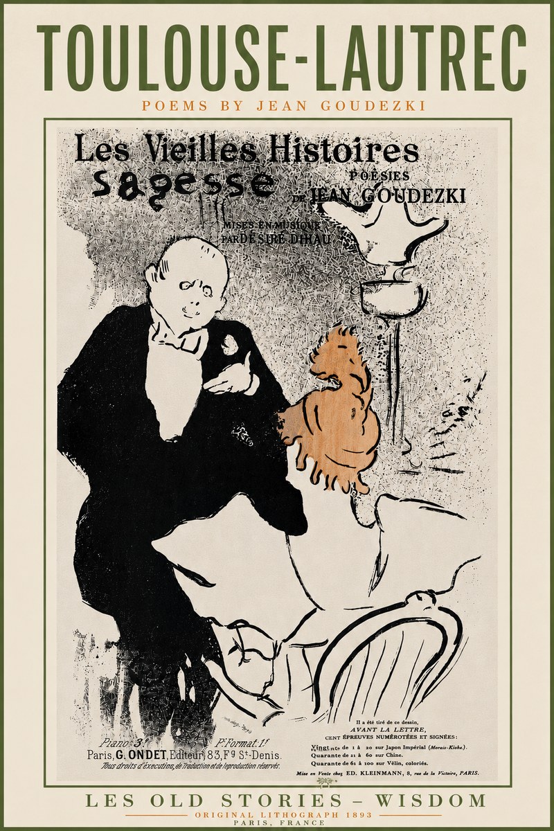 Toulouse-Lautrec Les Vieilles Histoires - Poésies Sagesse Jean Goudezki No5 - Plakát