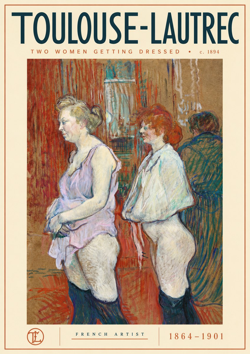 Toulouse-Lautrec Two Women Getting Dressed No4 - Plakát