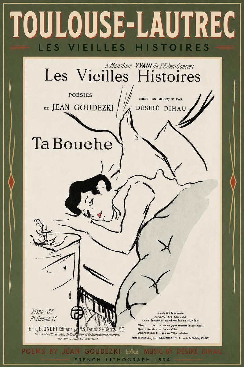 Toulouse-Lautrec Les Vieilles Histoires - Ta Bouche No2 - Plakát