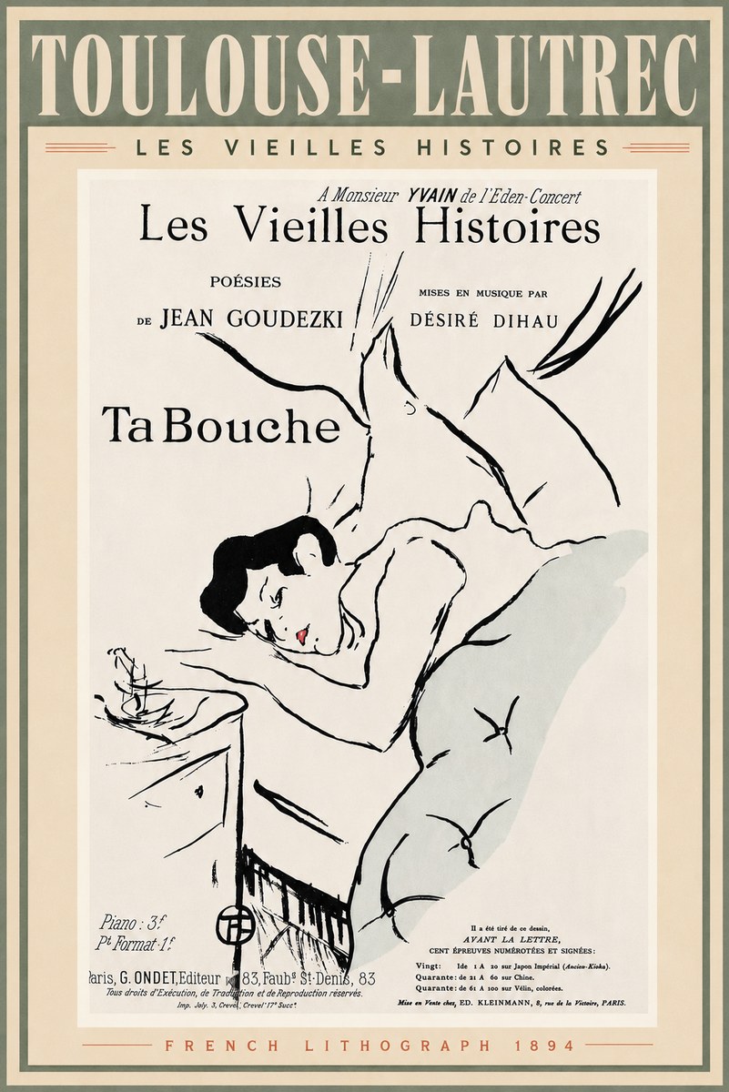 Toulouse-Lautrec Les Vieilles Histoires - Ta Bouche No5 - Plakát