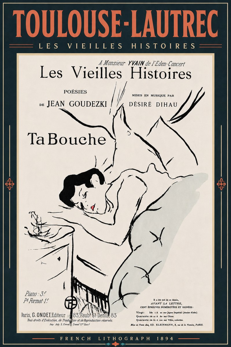 Toulouse-Lautrec Les Vieilles Histoires - Ta Bouche No6 - Plakát