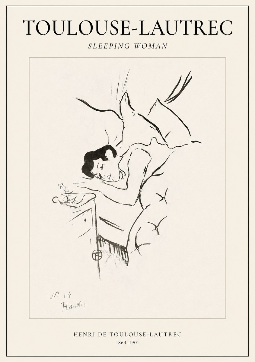 Toulouse-Lautrec Sleeping Woman No1 - Plakát