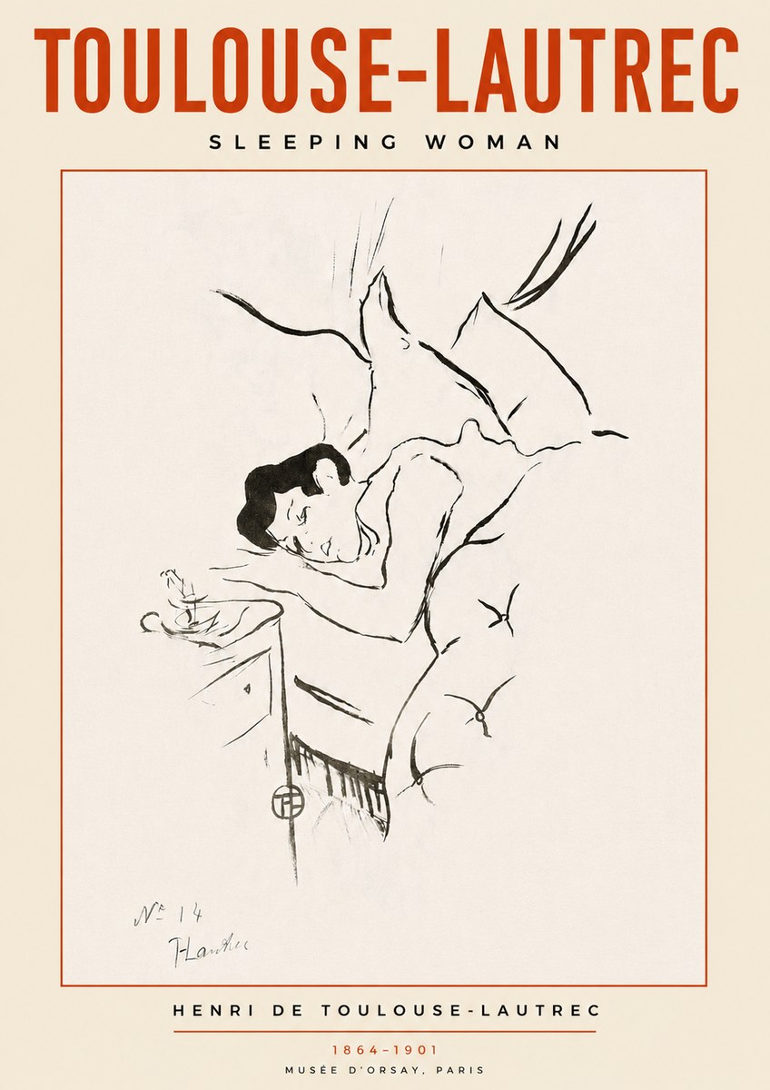 Toulouse-Lautrec Sleeping Woman No3 - Plakát