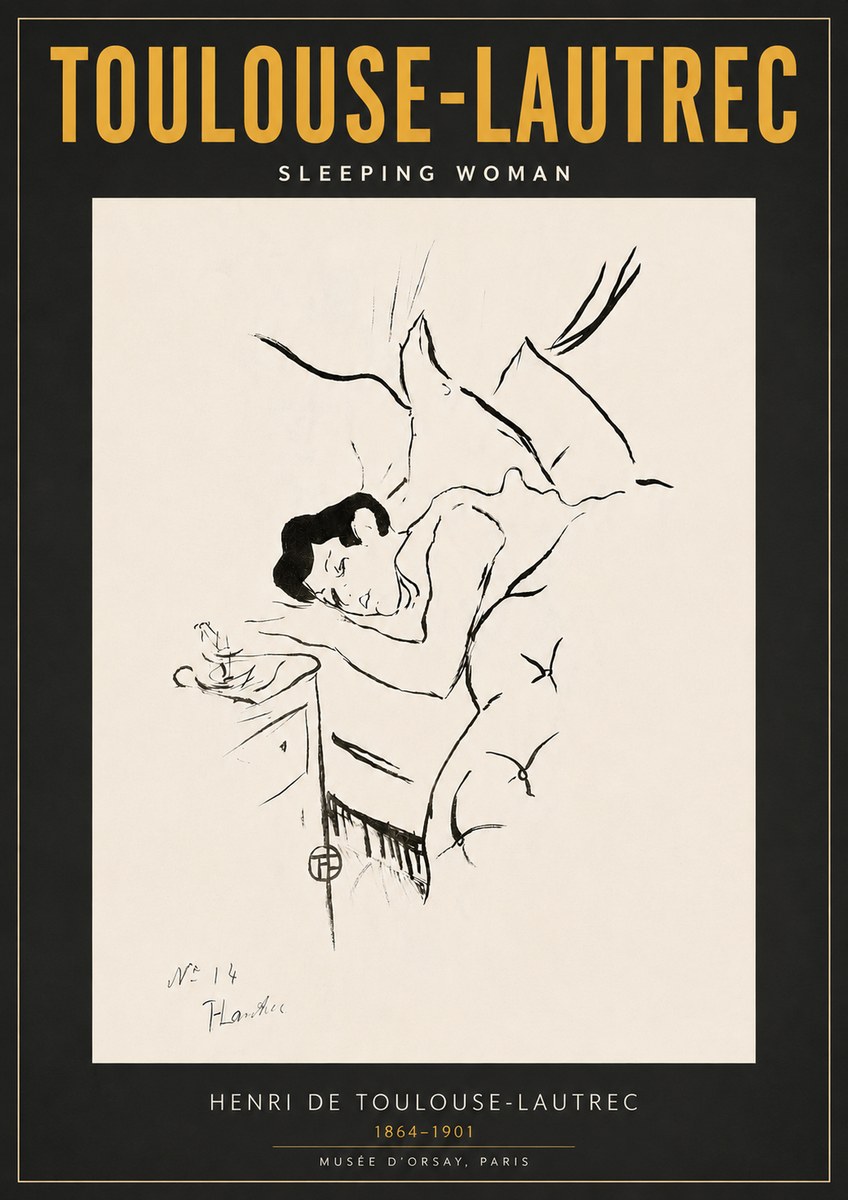 Toulouse-Lautrec Sleeping Woman No6 - Plakát
