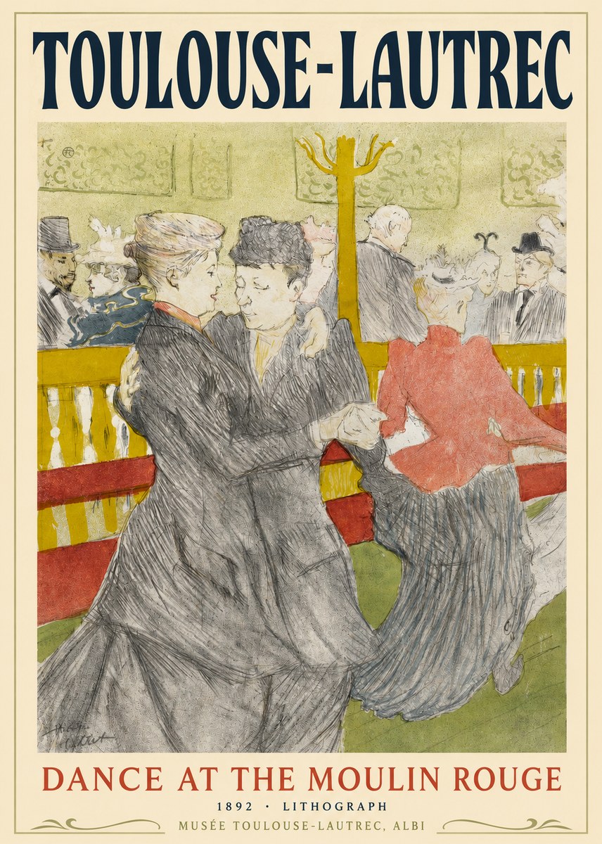 Toulouse-Lautrec Dance at the Moulin Rouge No2 - Plakát