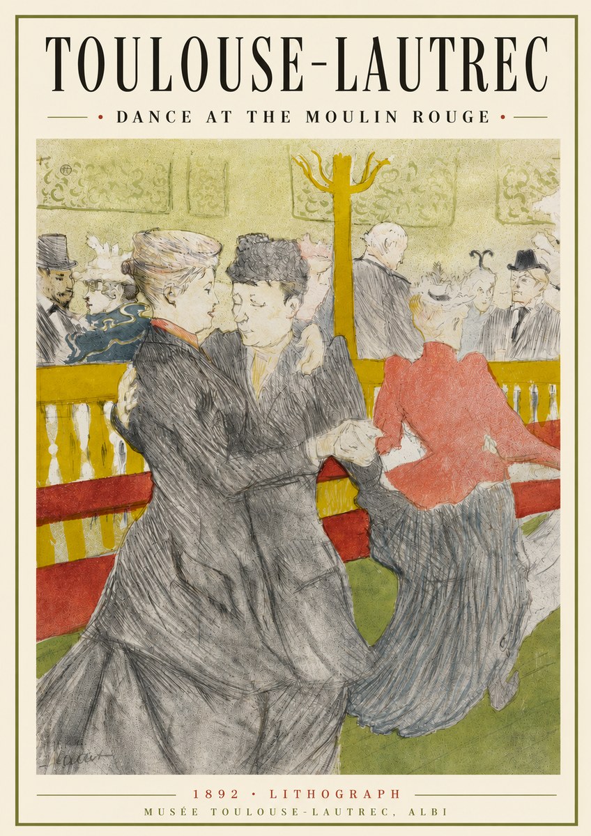 Toulouse-Lautrec Dance at the Moulin Rouge No3 - Plakát