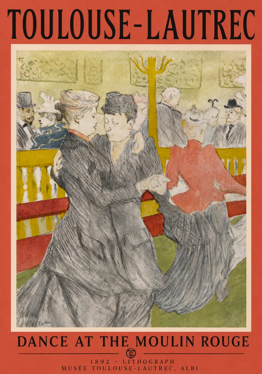 Toulouse-Lautrec Dance at the Moulin Rouge No4 - Plakát