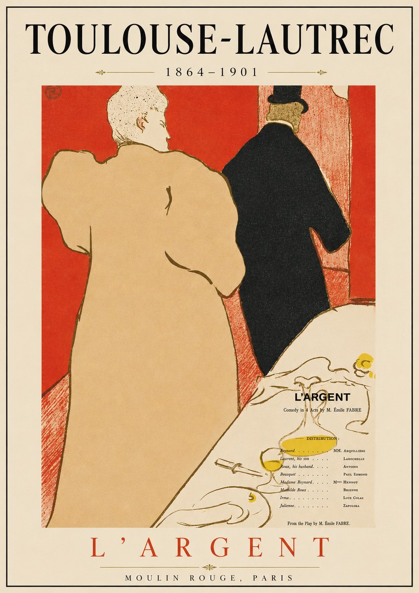 Toulouse-Lautrec L'argent No3 - Plakát