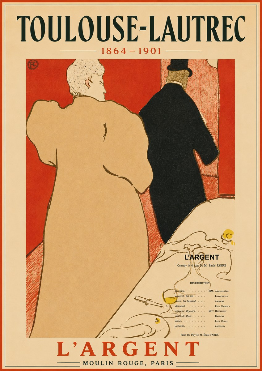Toulouse-Lautrec L'argent No4 - Plakát
