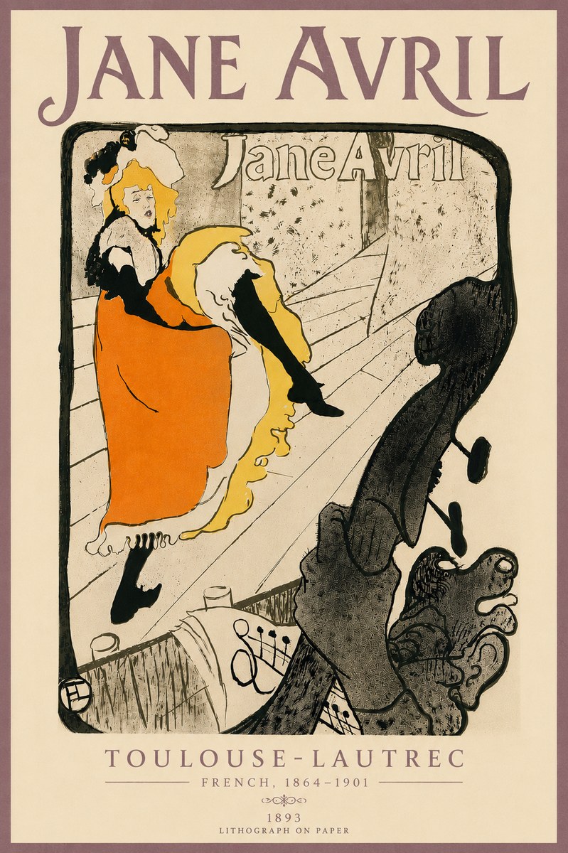 Toulouse-Lautrec Jane Avril II No6 - Plakát
