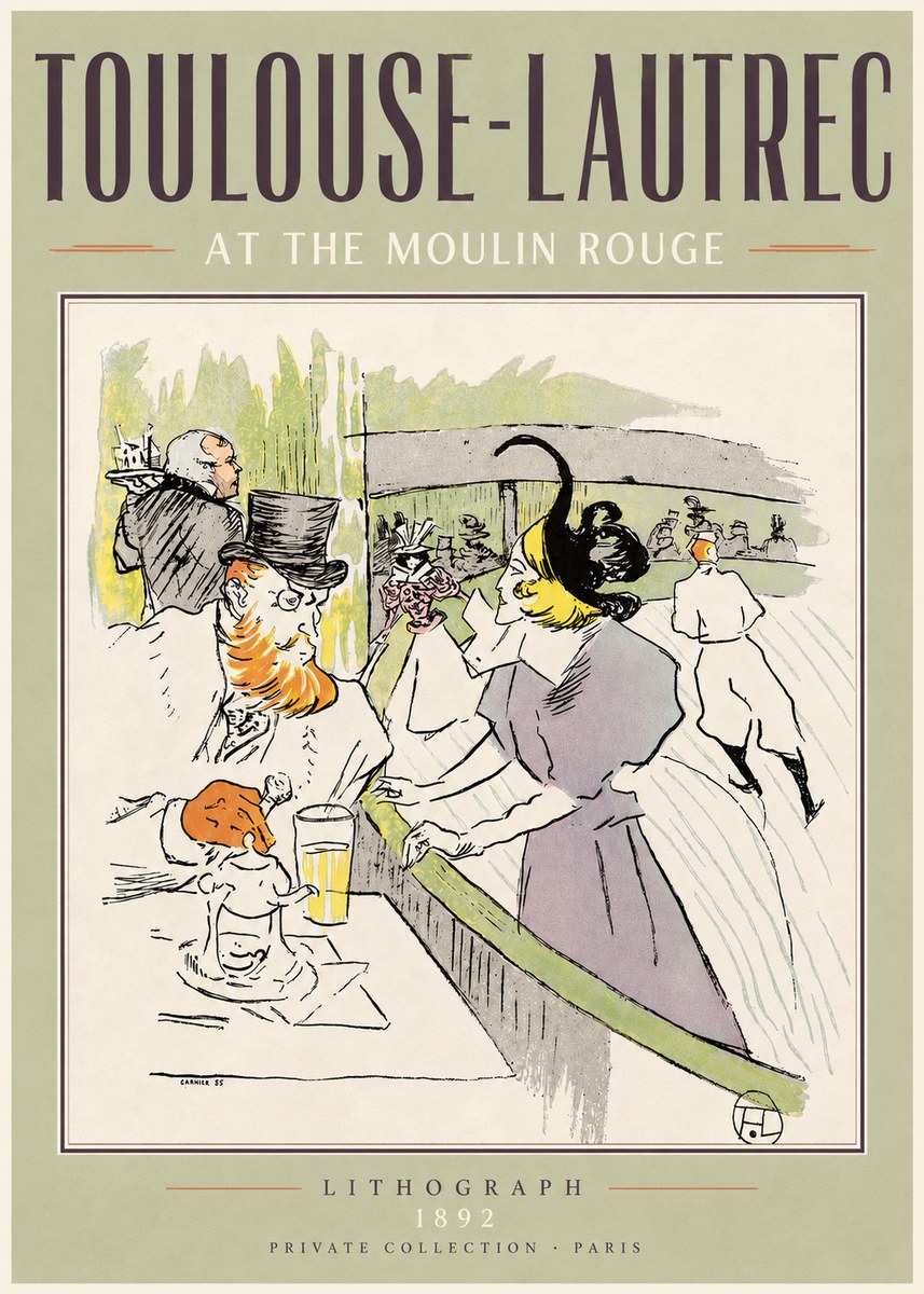 Toulouse-Lautrec At the Moulin Rouge XV No4 - Plakát