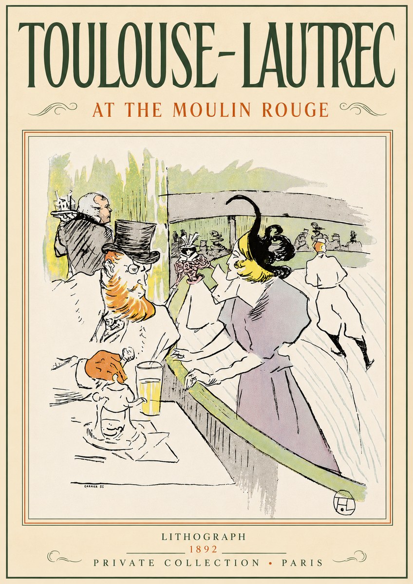 Toulouse-Lautrec At the Moulin Rouge XV No5 - Plakát