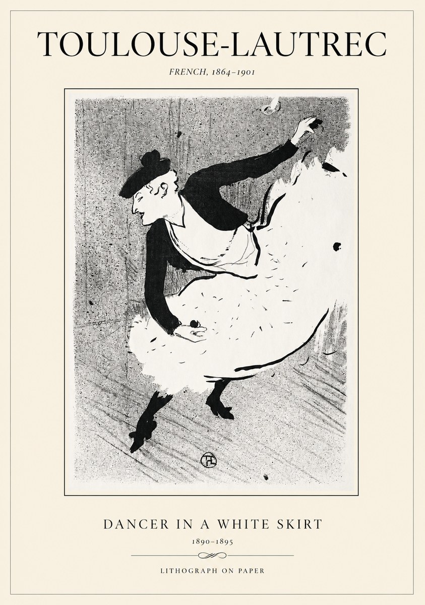 Toulouse-Lautrec Dancer in a White Skirt No1 - Plakát
