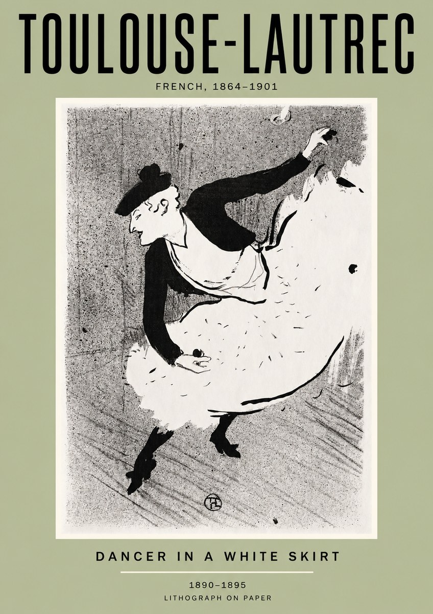 Toulouse-Lautrec Dancer in a White Skirt No2 - Plakát