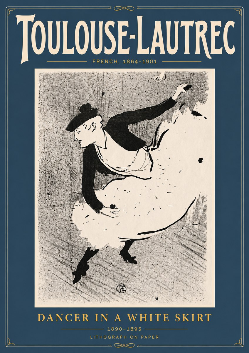 Toulouse-Lautrec Dancer in a White Skirt No4 - Plakát