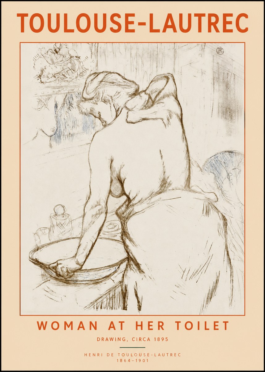 Toulouse-Lautrec Woman at Her Toilet No2 - Plakát