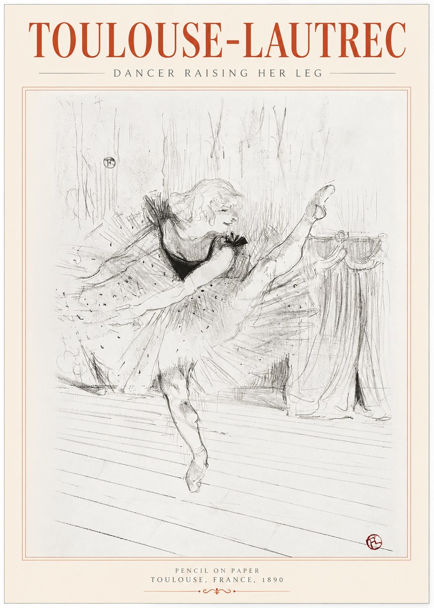 Toulouse-Lautrec Dancer Raising Her Leg No1 - Plakát