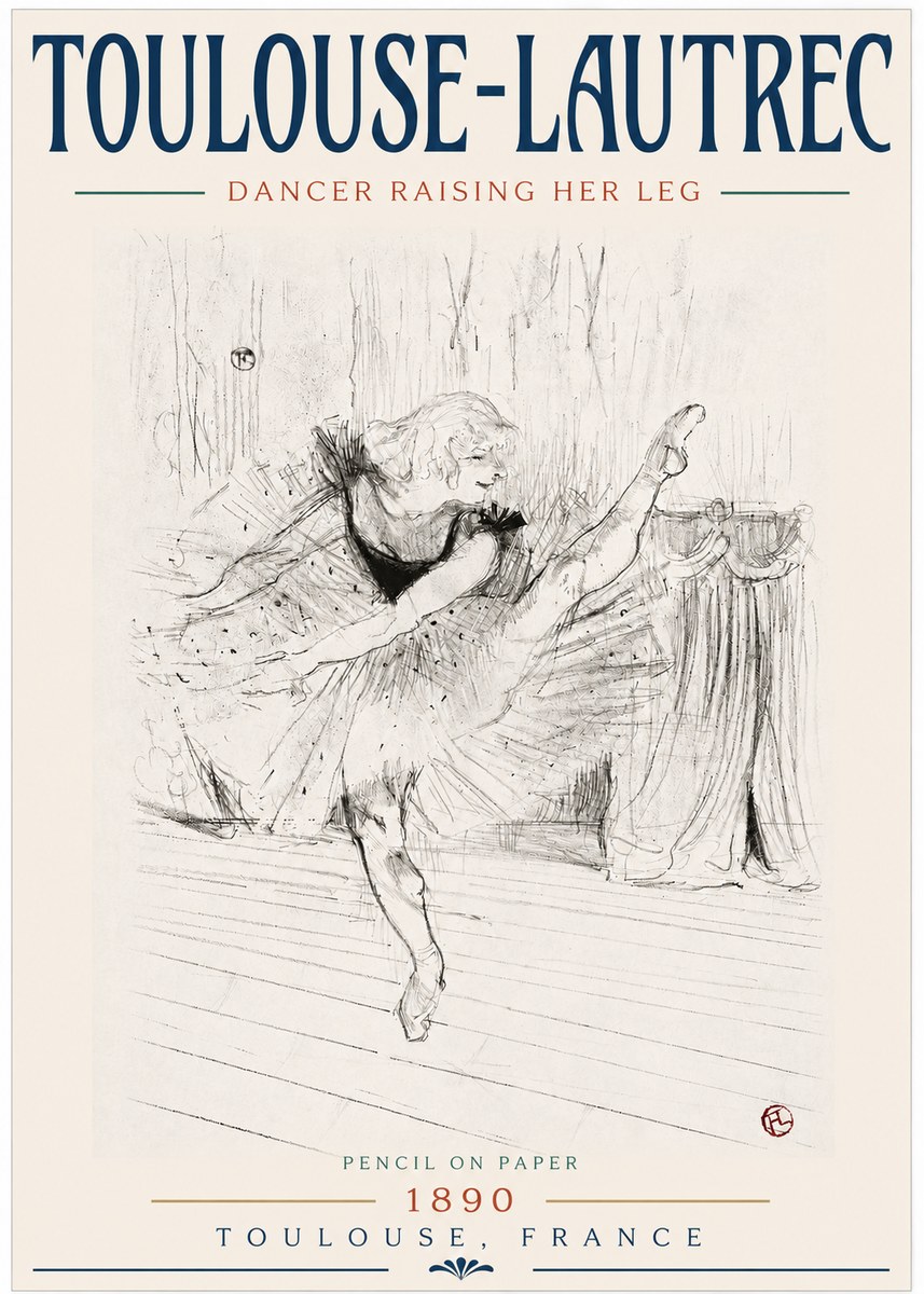Toulouse-Lautrec Dancer Raising Her Leg No3 - Plakát