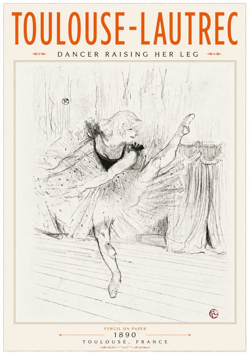 Toulouse-Lautrec Dancer Raising Her Leg No6 - Plakát