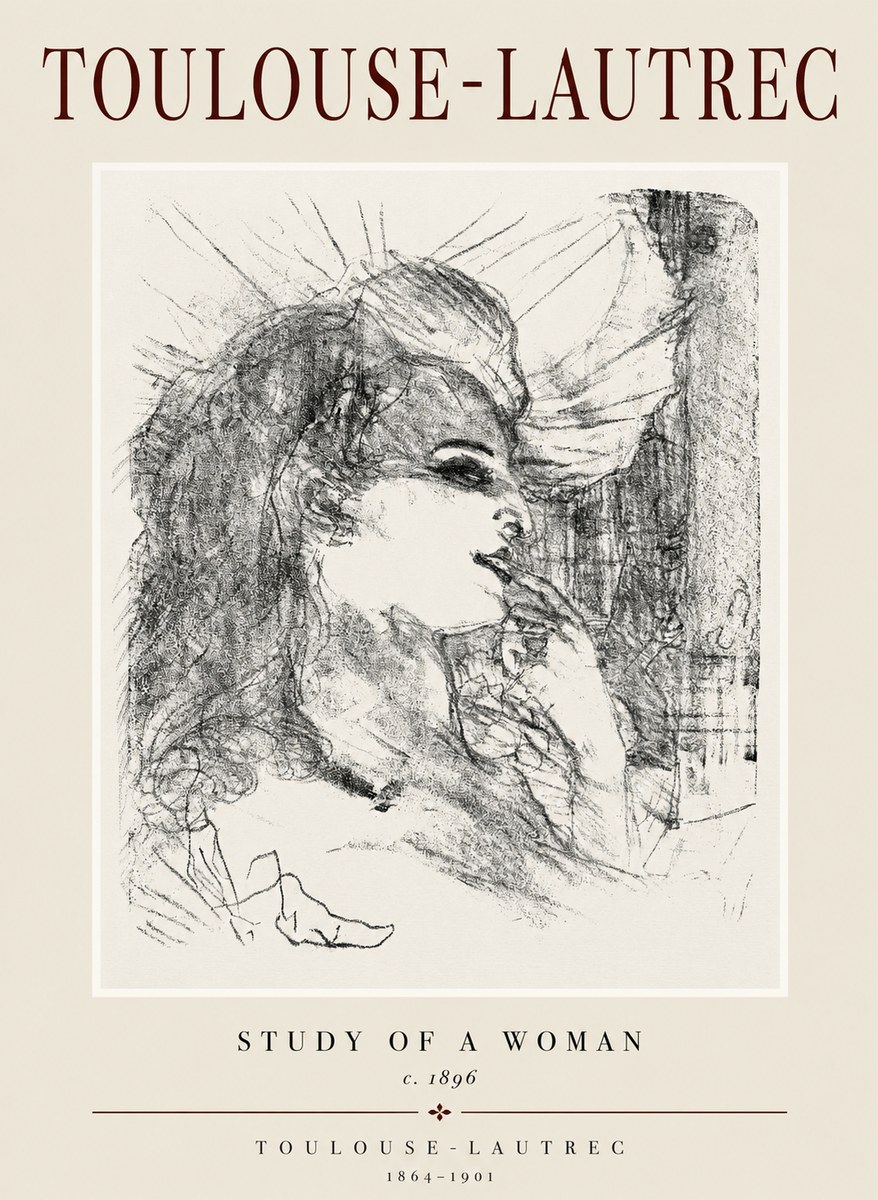 Toulouse-Lautrec Study of a Woman I No1 - Plakát