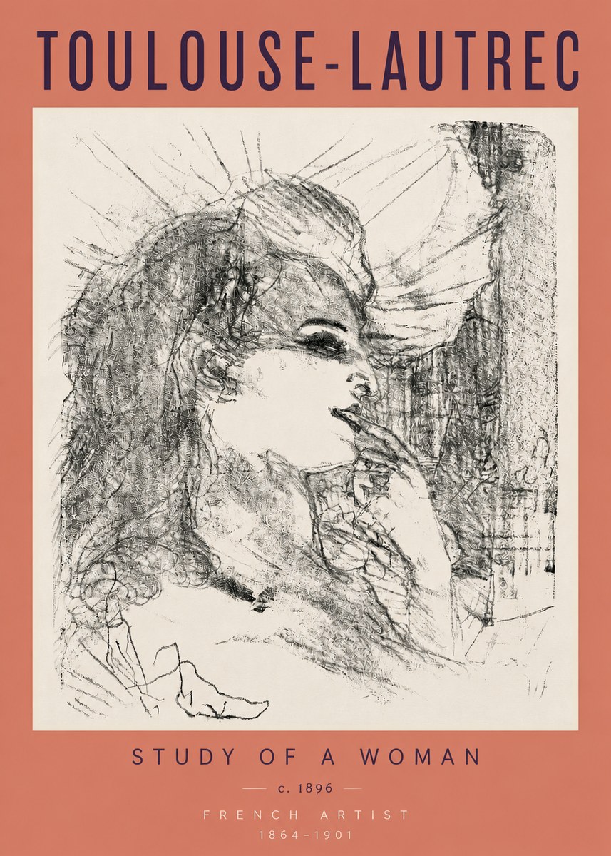 Toulouse-Lautrec Study of a Woman I No4 - Plakát